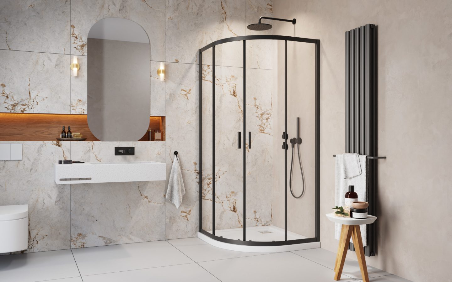 Cabină de duș Alienta Black A/E