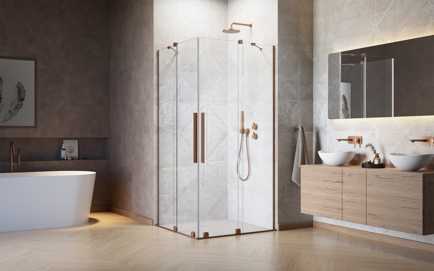 Cabină de duș Furo Brushed Copper KDD