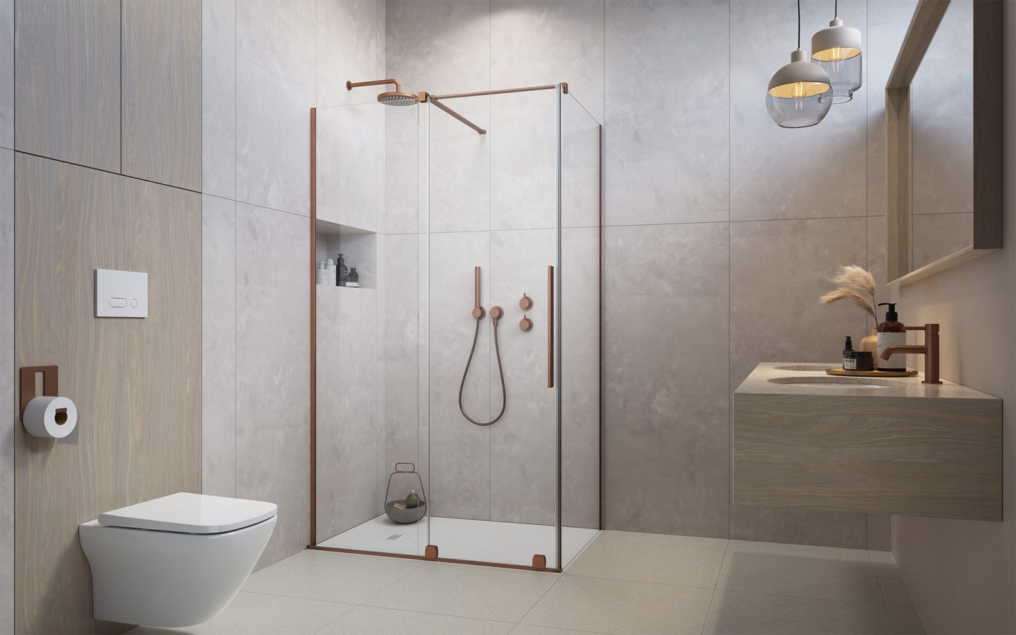 Cabină de duș Furo Brushed Copper KDJ