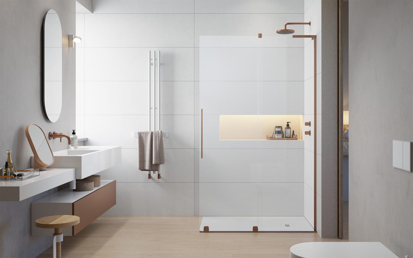 Furo SL Brushed Copper Walk-in