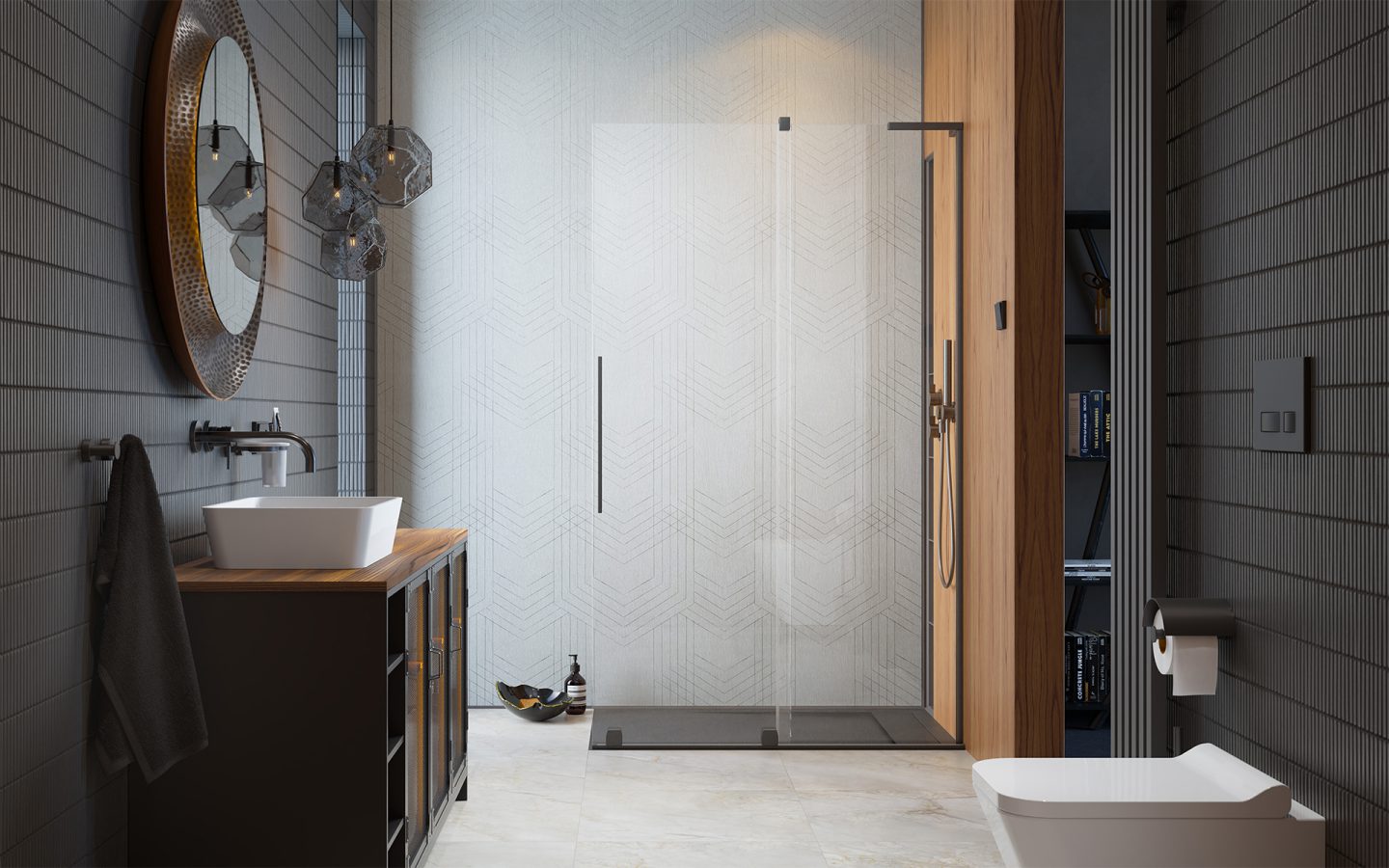 Furo SL Brushed GunMetal Walk-in