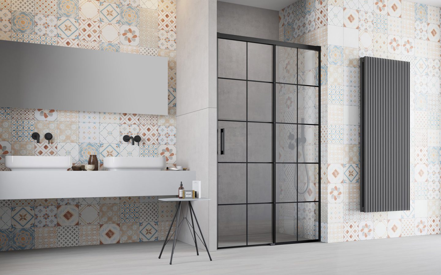 Раздвижные двери в душевую нишу Idea Black DWJ Factory