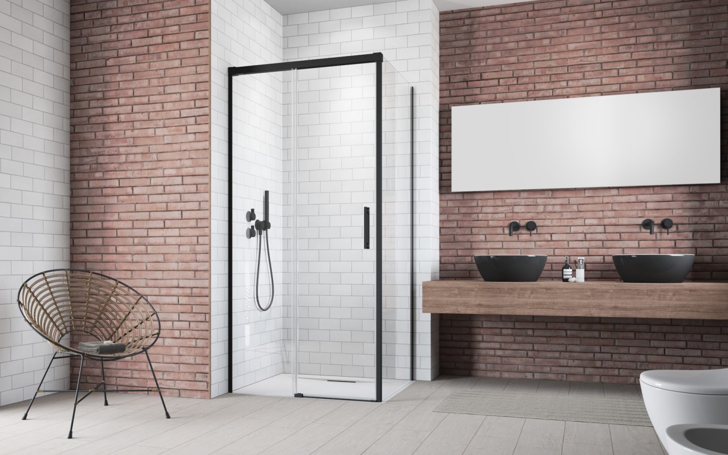Cabină de duș Idea Black KDJ