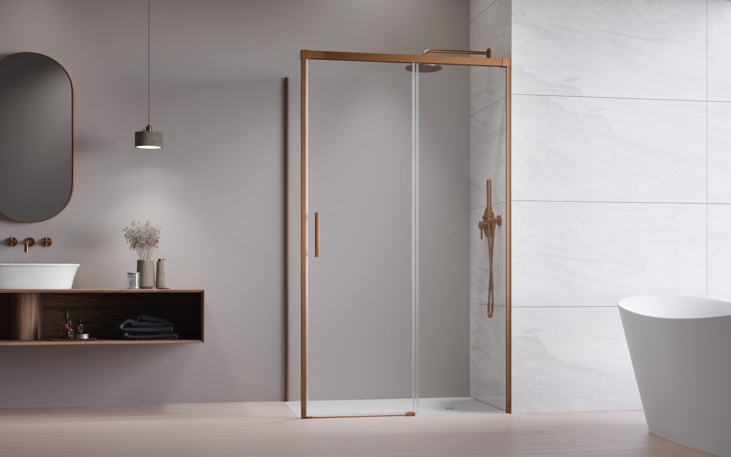 Cabină de duș Idea Brushed Copper KDJ