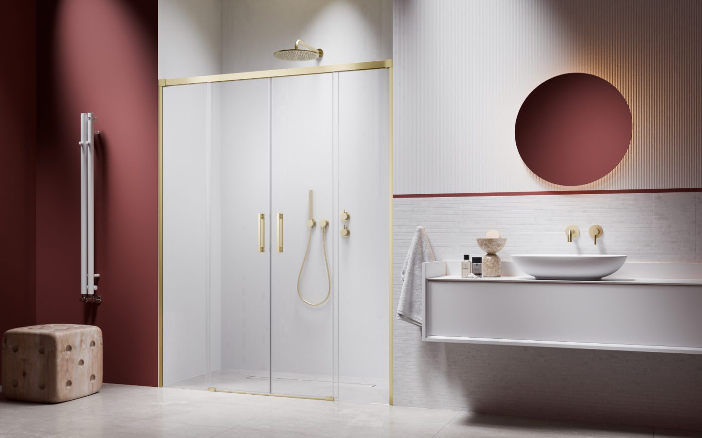 Стеклянные двери в нишу Idea Light Gold DWD