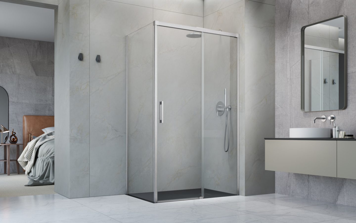 Cabină de duș Idea Brushed Nickel KDJ