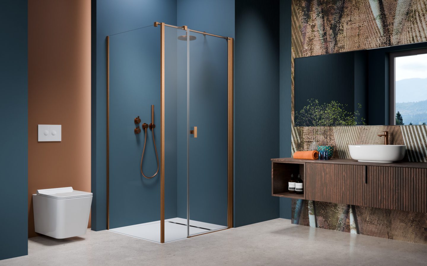 Cabină de duș Nes Brushed Copper KDS I