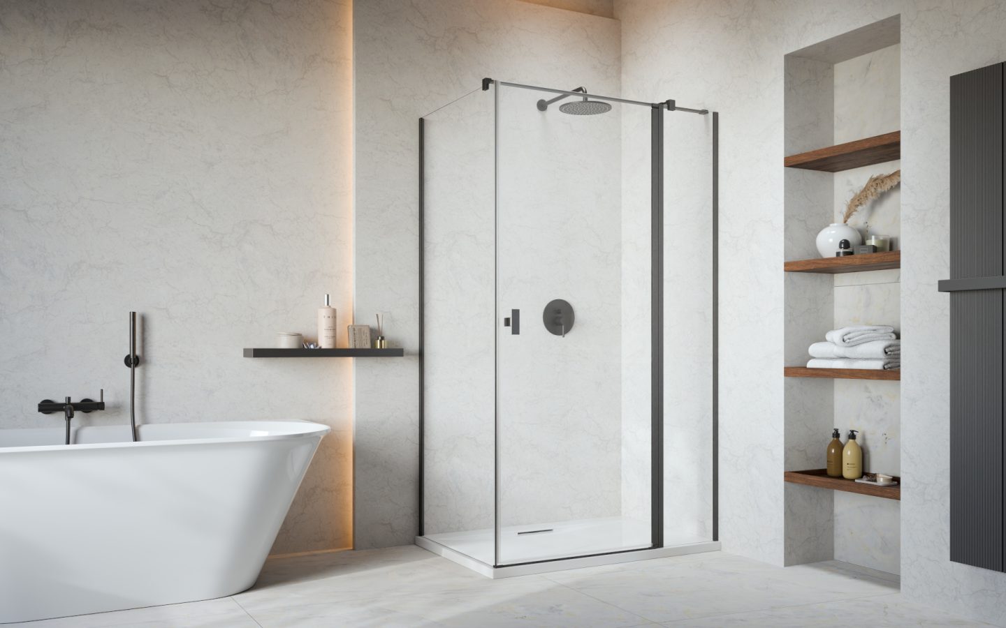 Cabina de duș Nes Brushed GunMetal KDJ II
