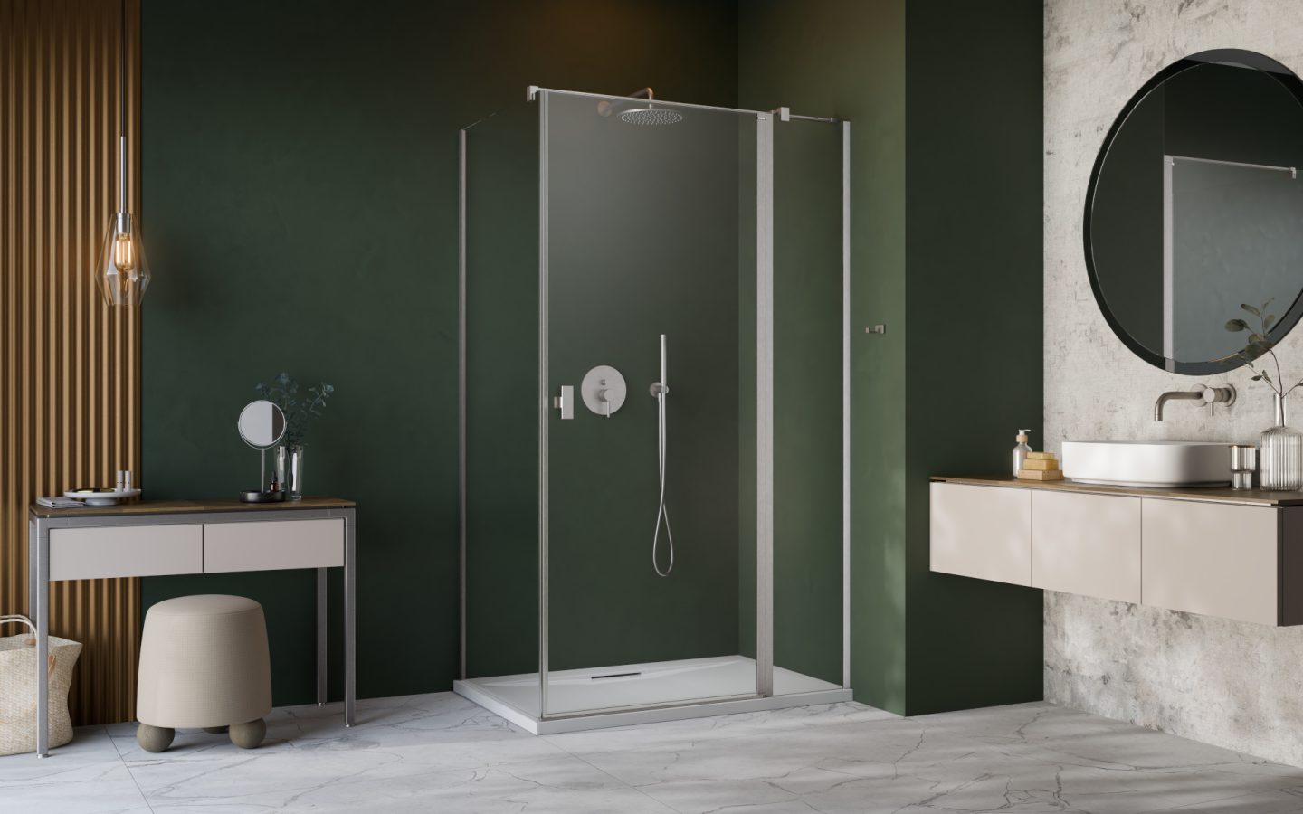 Cabina de duș Nes Brushed Nickel KDJ II